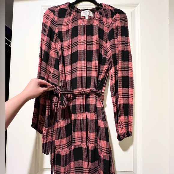 Anthropologie Cloth & Stone Daia Minj Plaid Dress - Petite Medium - Picture 3 of 8